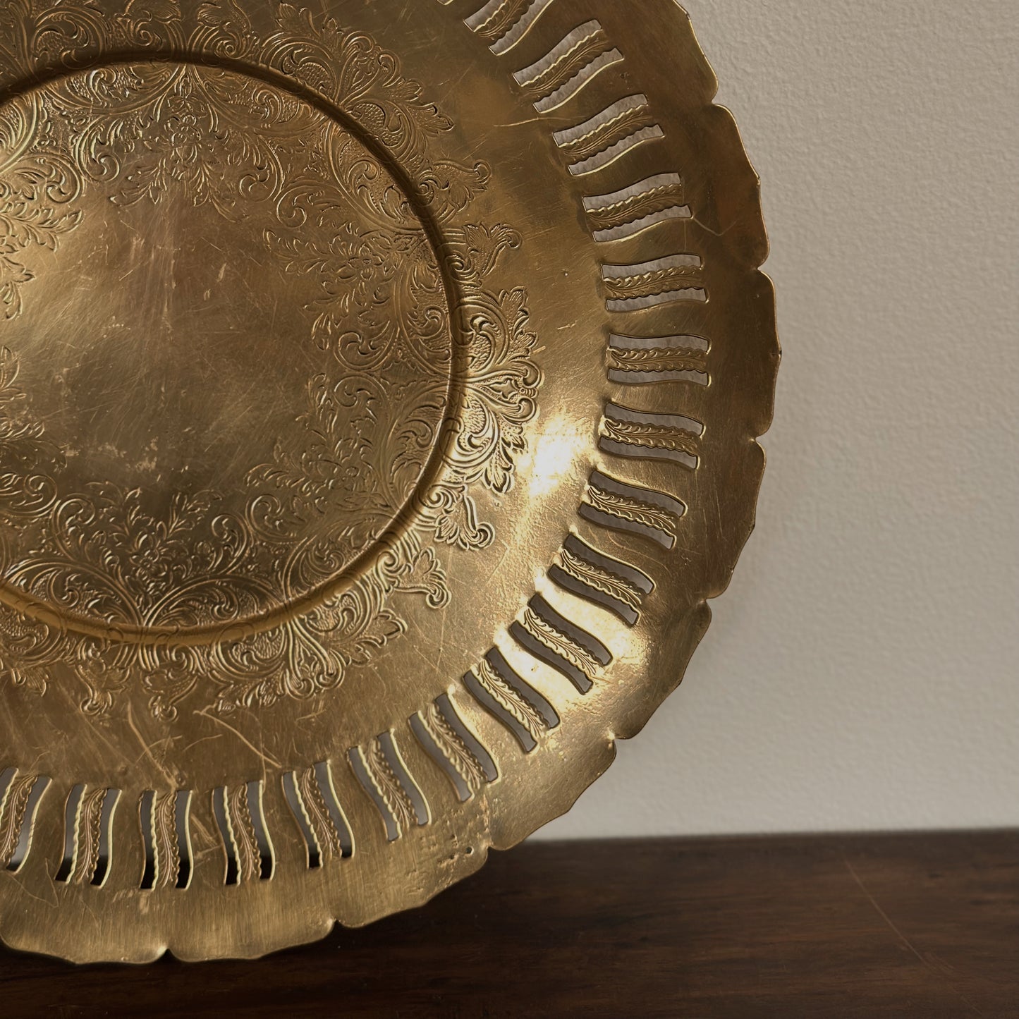 Vintage Wm. A. Rogers Pierced Brass Tray