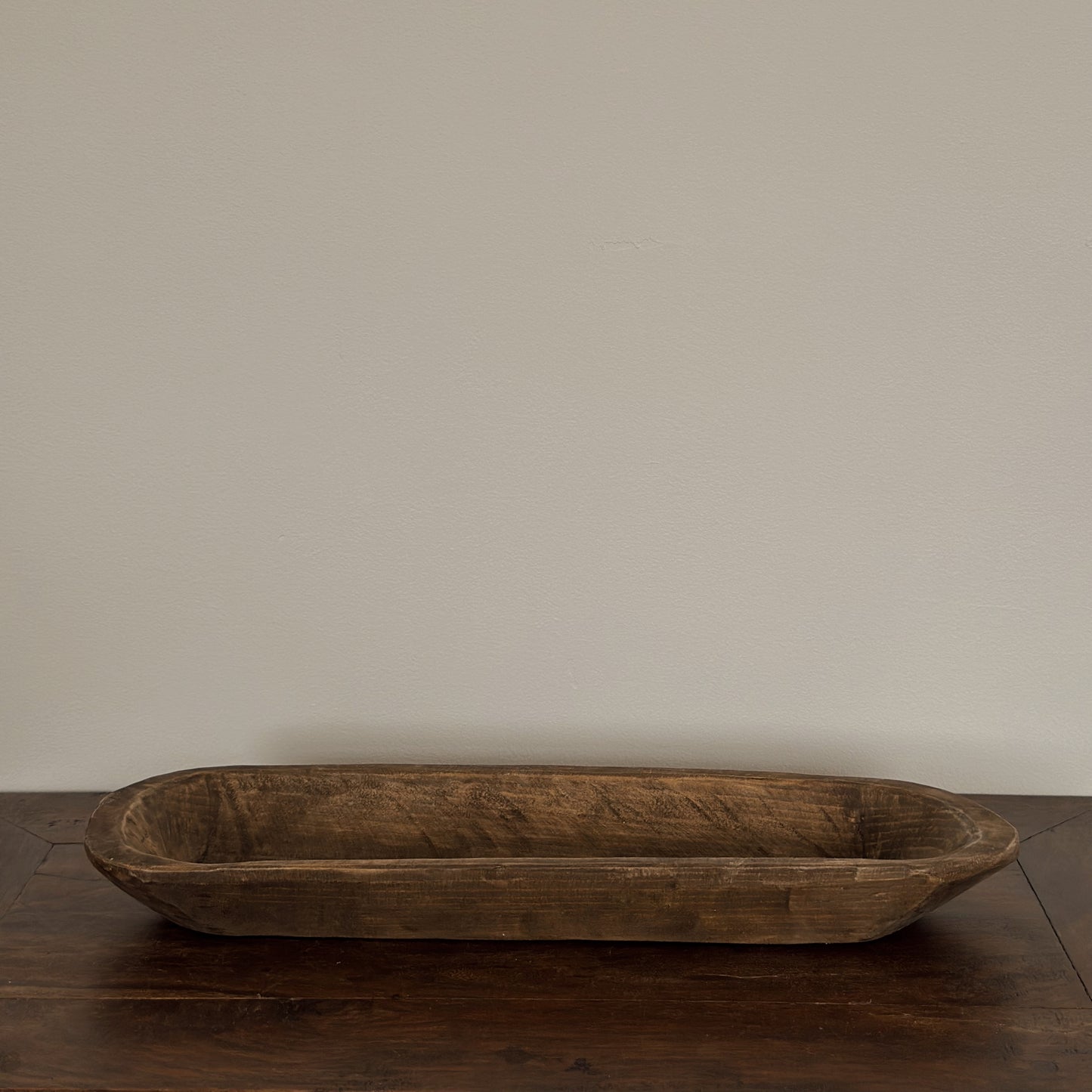 Antique Hand-Carved Wooden Dough Bowl