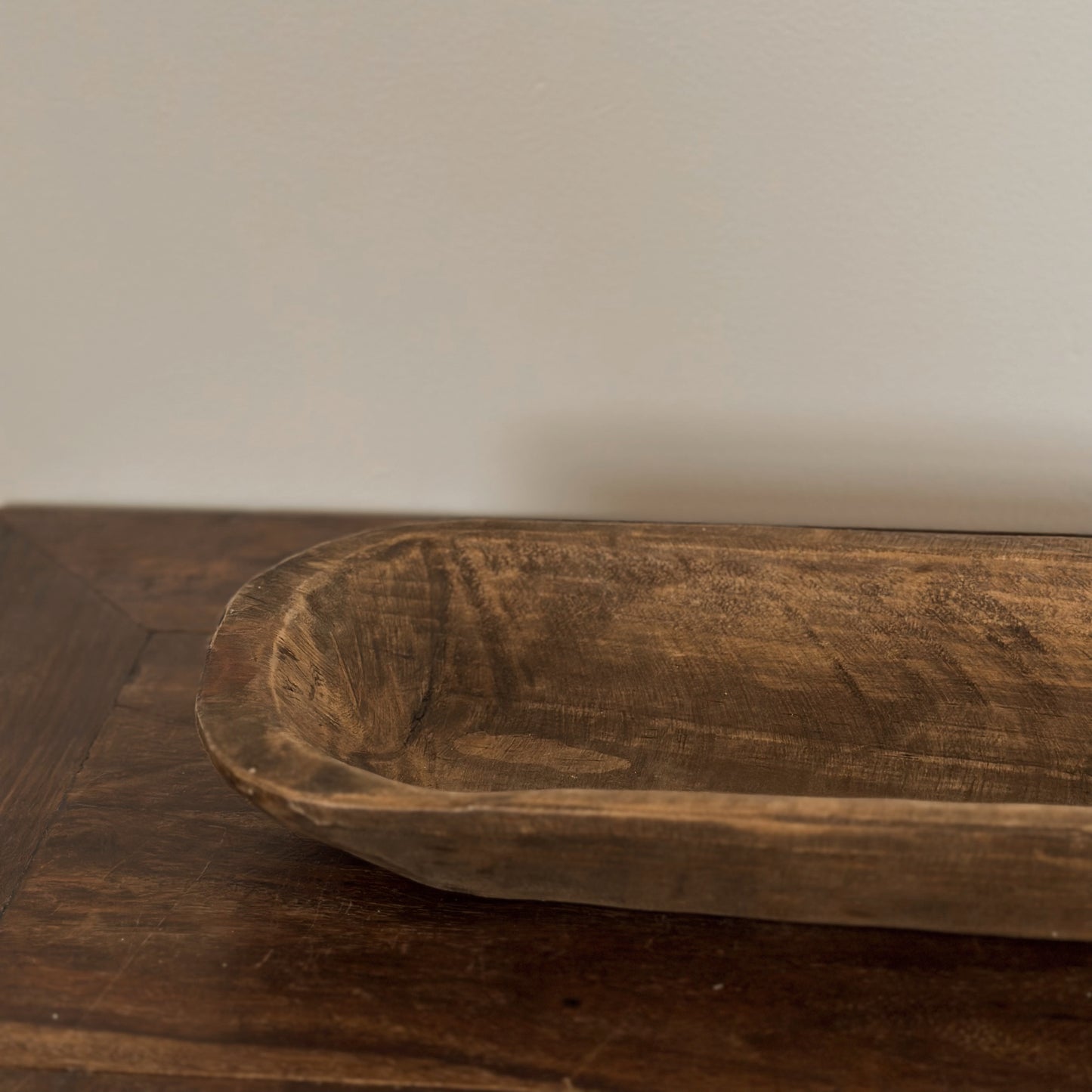 Antique Hand-Carved Wooden Dough Bowl