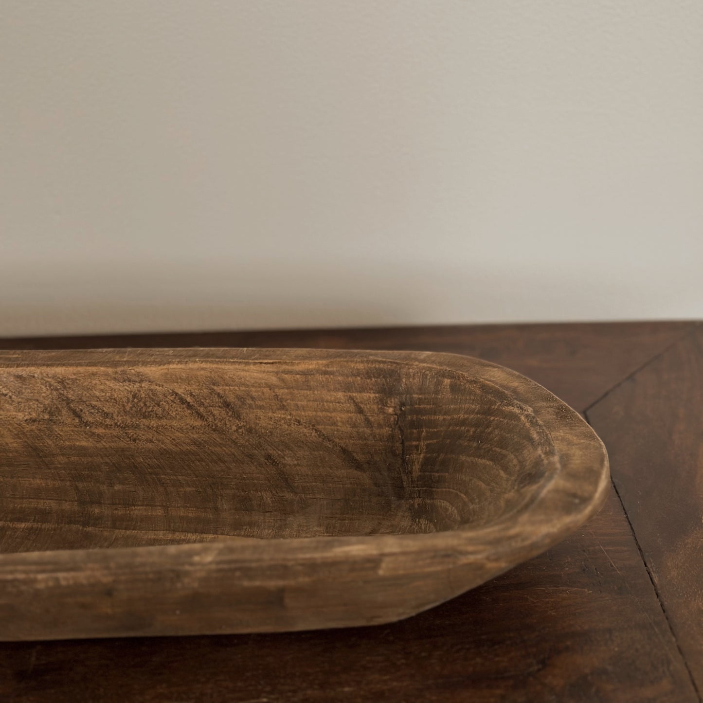 Antique Hand-Carved Wooden Dough Bowl