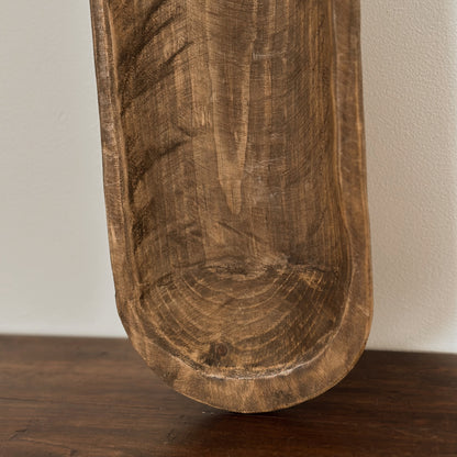 Antique Hand-Carved Wooden Dough Bowl