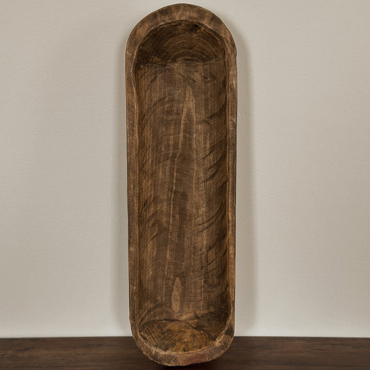 Antique Hand-Carved Wooden Dough Bowl