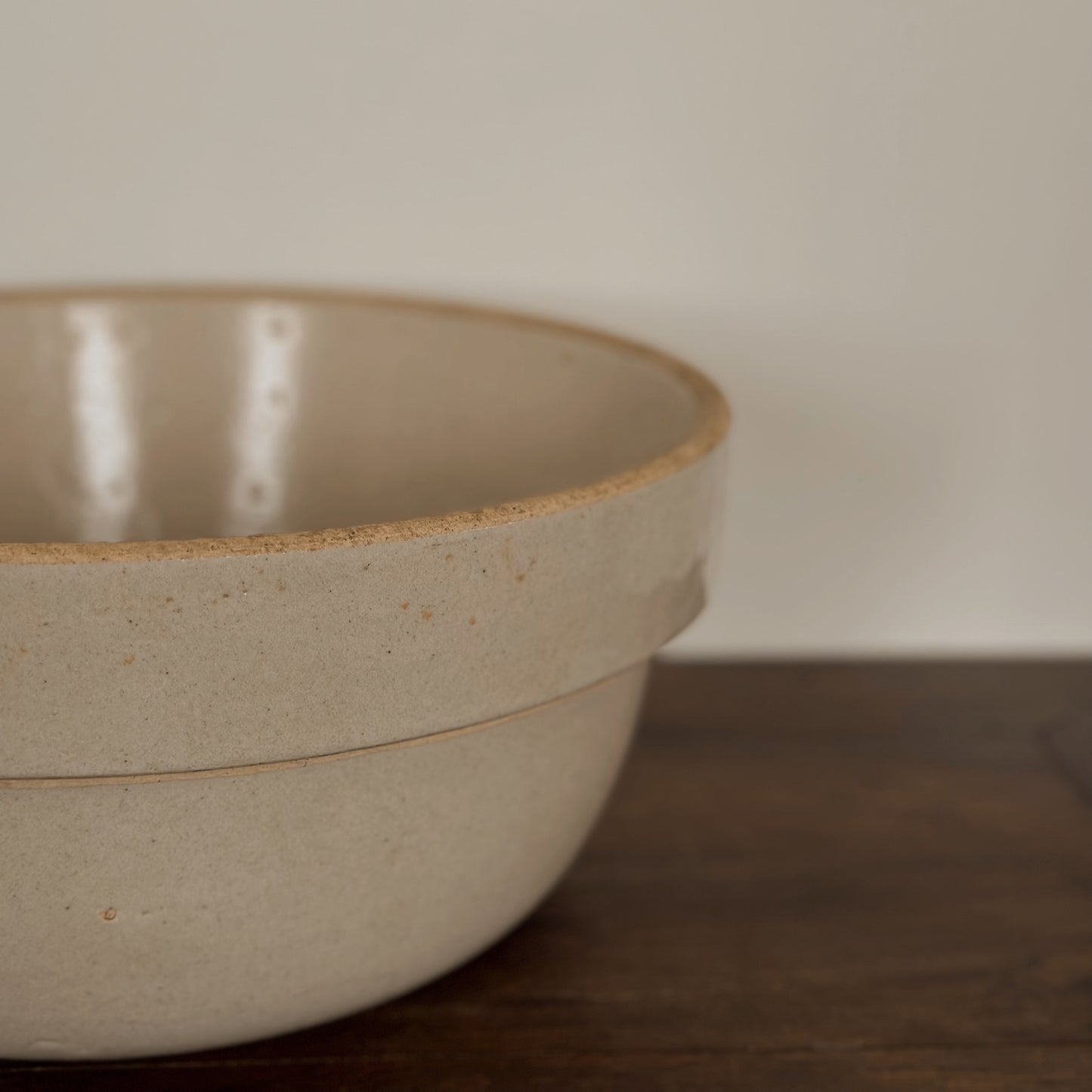 Large Antique Stoneware Crock Mixing Bowl
