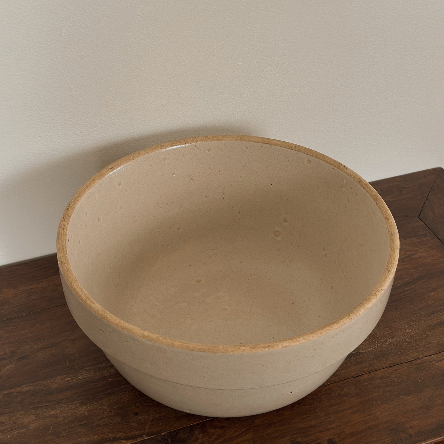 Large Antique Stoneware Crock Mixing Bowl