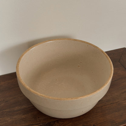 Large Antique Stoneware Crock Mixing Bowl