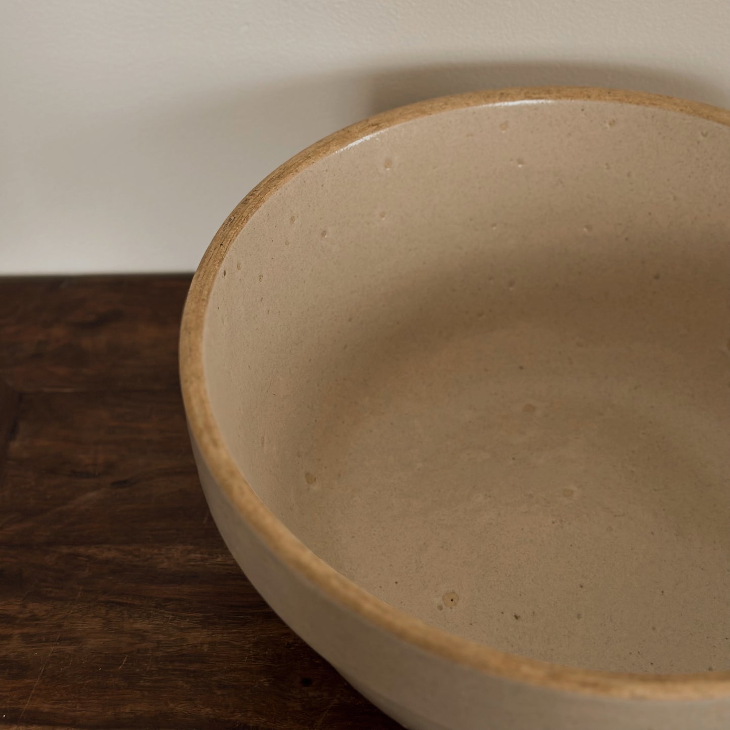 Large Antique Stoneware Crock Mixing Bowl