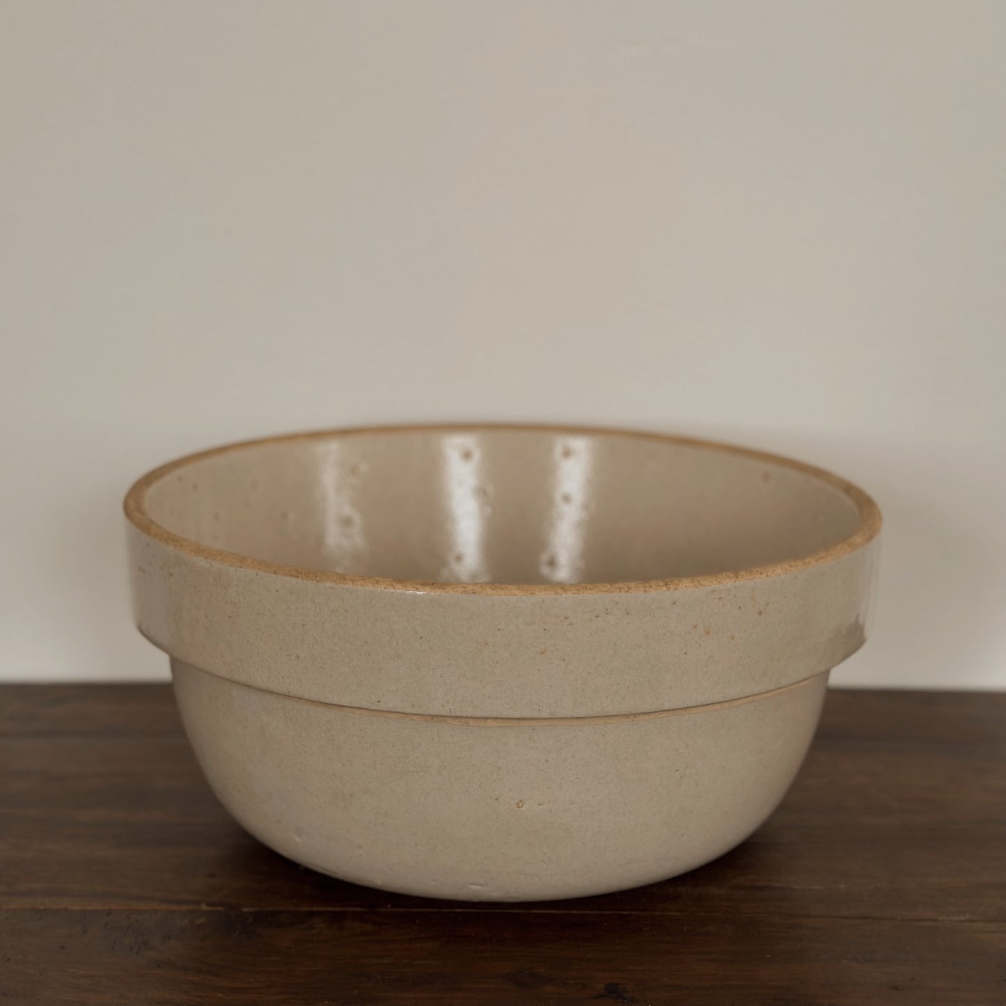 Large Antique Stoneware Crock Mixing Bowl