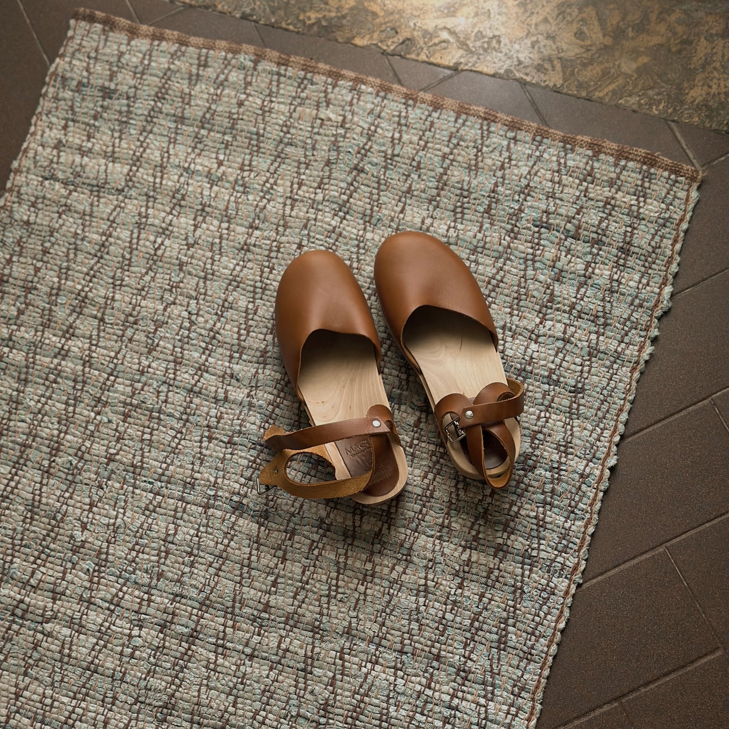 Vintage Earthy Rag Rug Accent Mat