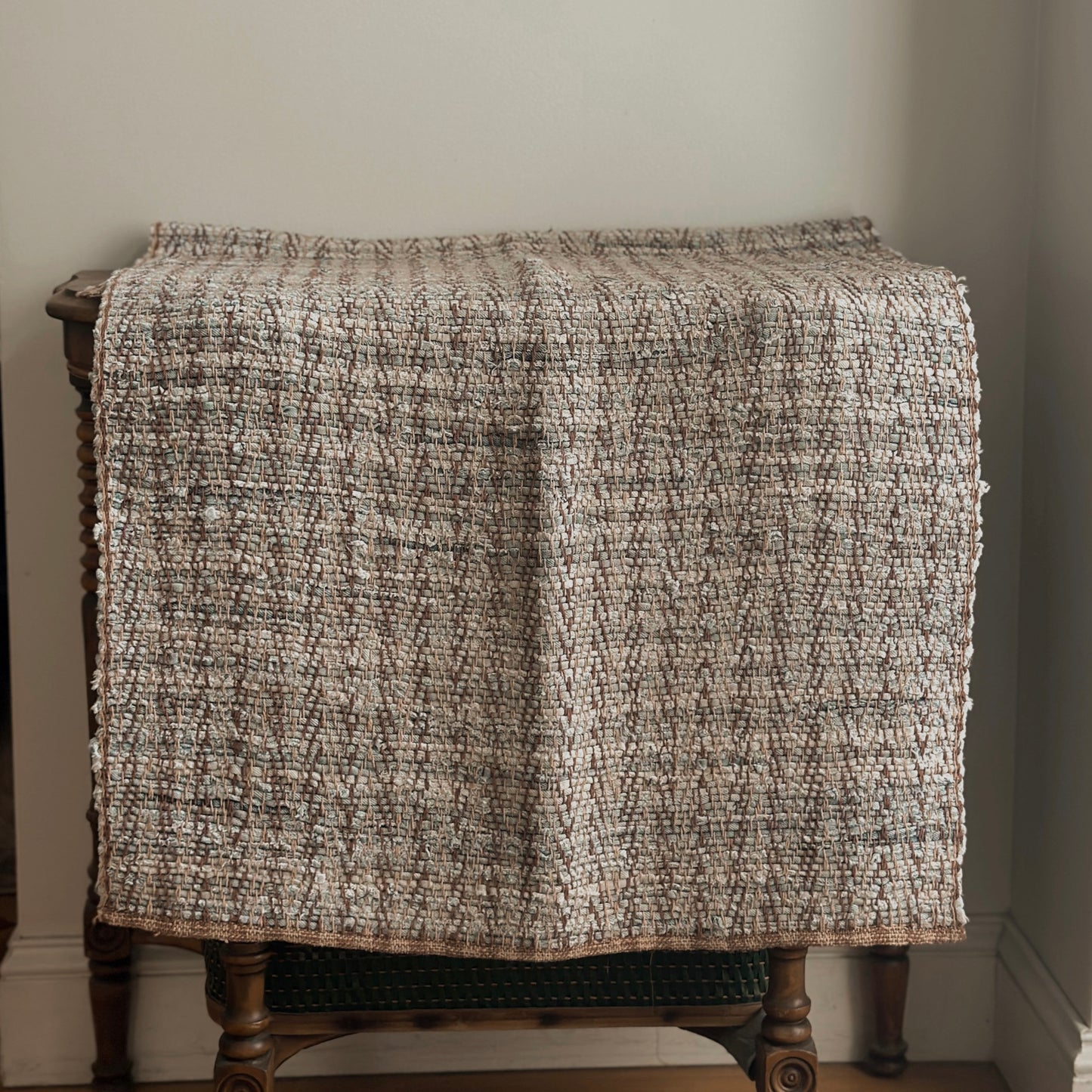 Vintage Earthy Rag Rug Accent Mat