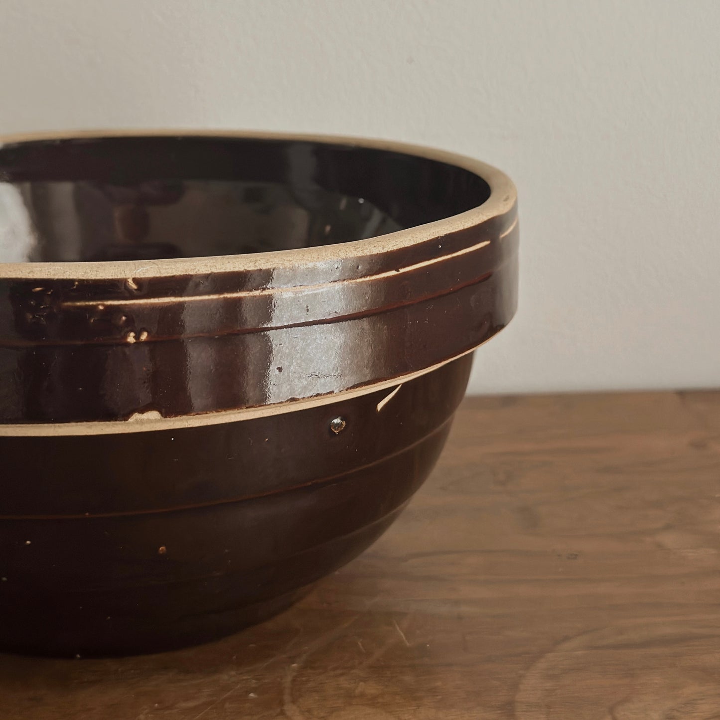 Molasses Glazed Stoneware Collared Mixing Bowl