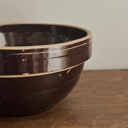 Molasses Glazed Stoneware Collared Mixing Bowl