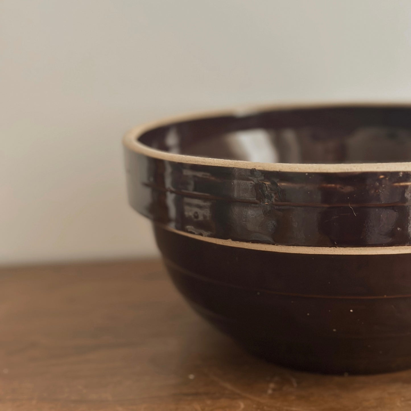 Molasses Glazed Stoneware Collared Mixing Bowl