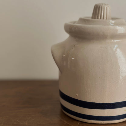 Vintage Robinson Ransbottom 1-Quart Striped Stoneware Canister