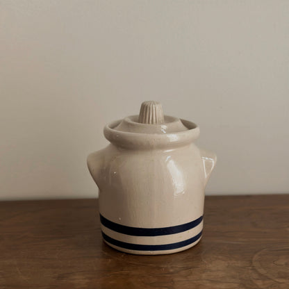 Vintage Robinson Ransbottom 1-Quart Striped Stoneware Canister