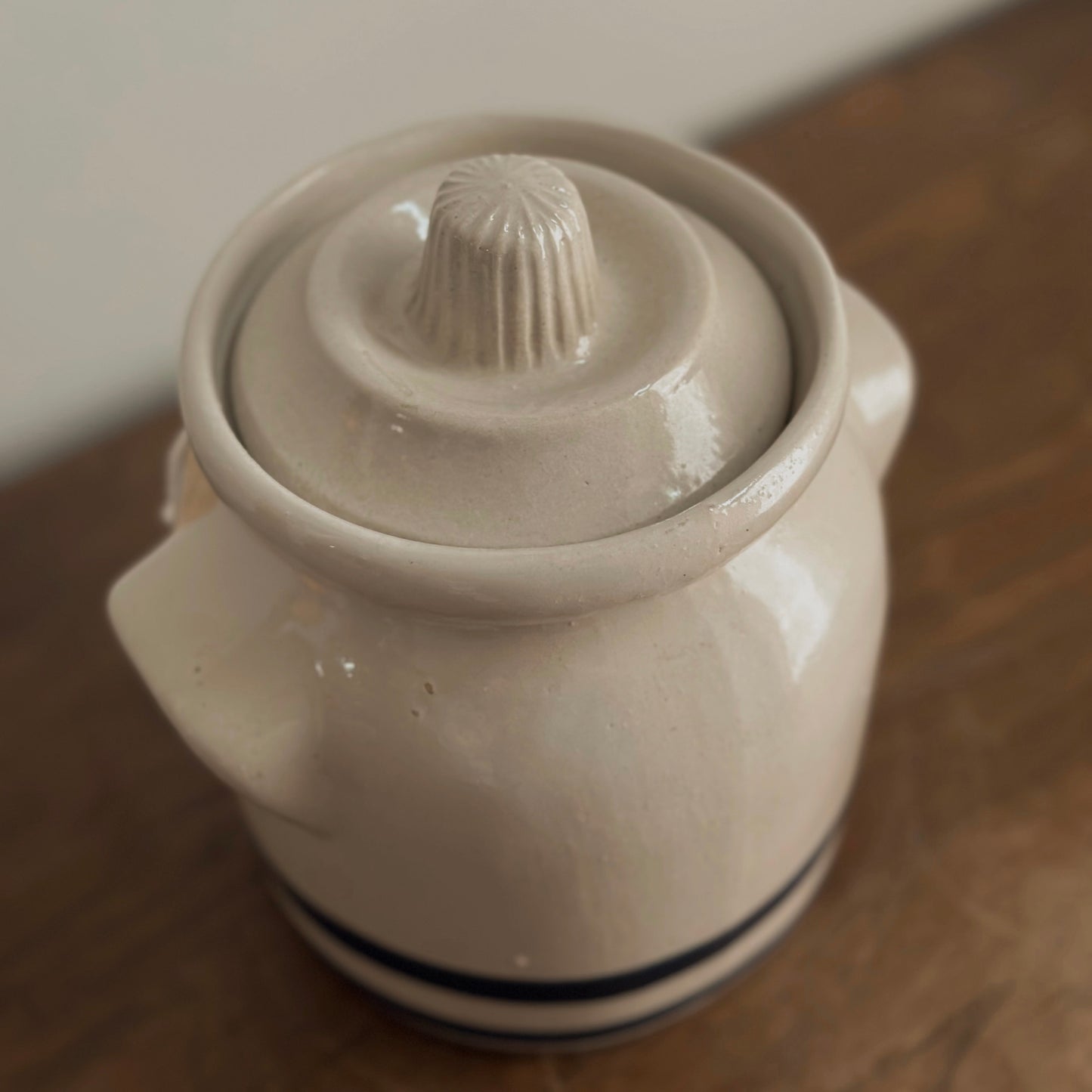 Vintage Robinson Ransbottom 1-Quart Striped Stoneware Canister