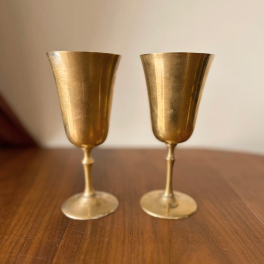 Brass Brushed Goblet Set