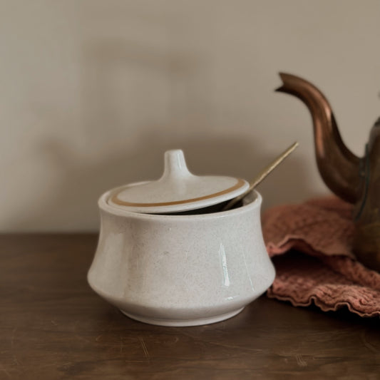 Colorstone Japan Speckled Lidded Sugar Bowl & Jam Jar | Vintage