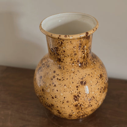 Tortoiseshell Spatter-Glaze Ceramic Vase | Vintage