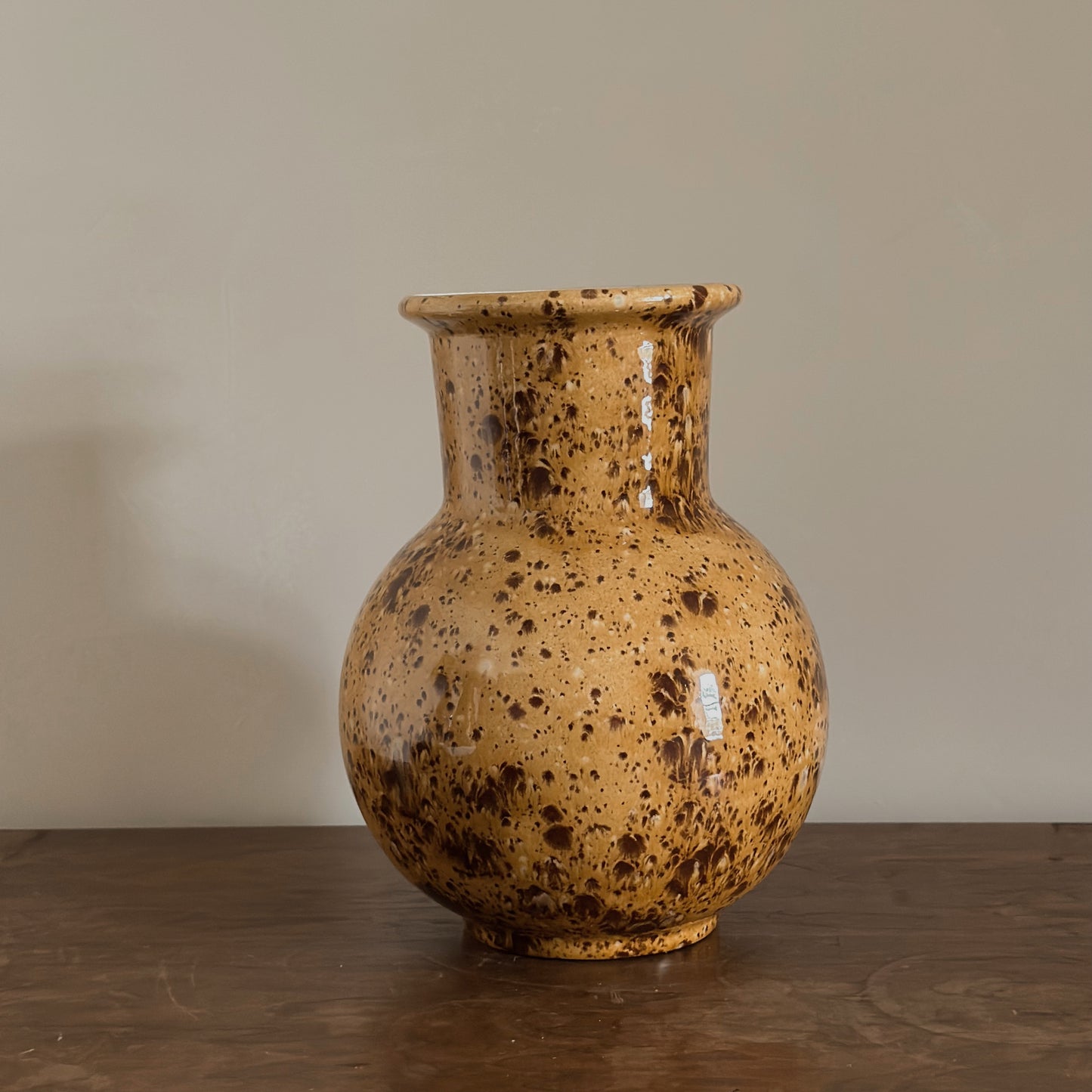 Tortoiseshell Spatter-Glaze Ceramic Vase | Vintage