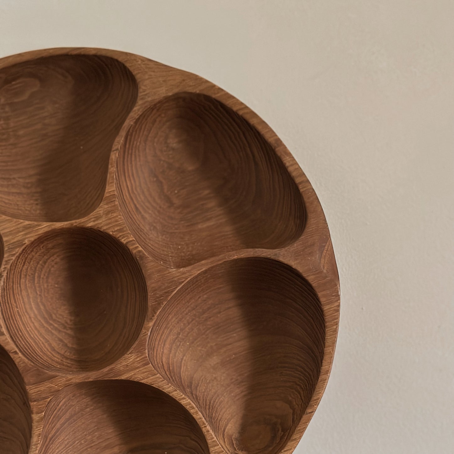 MCM Woodcrest by Styson Carved Teak Divided Serving Tray | Vintage