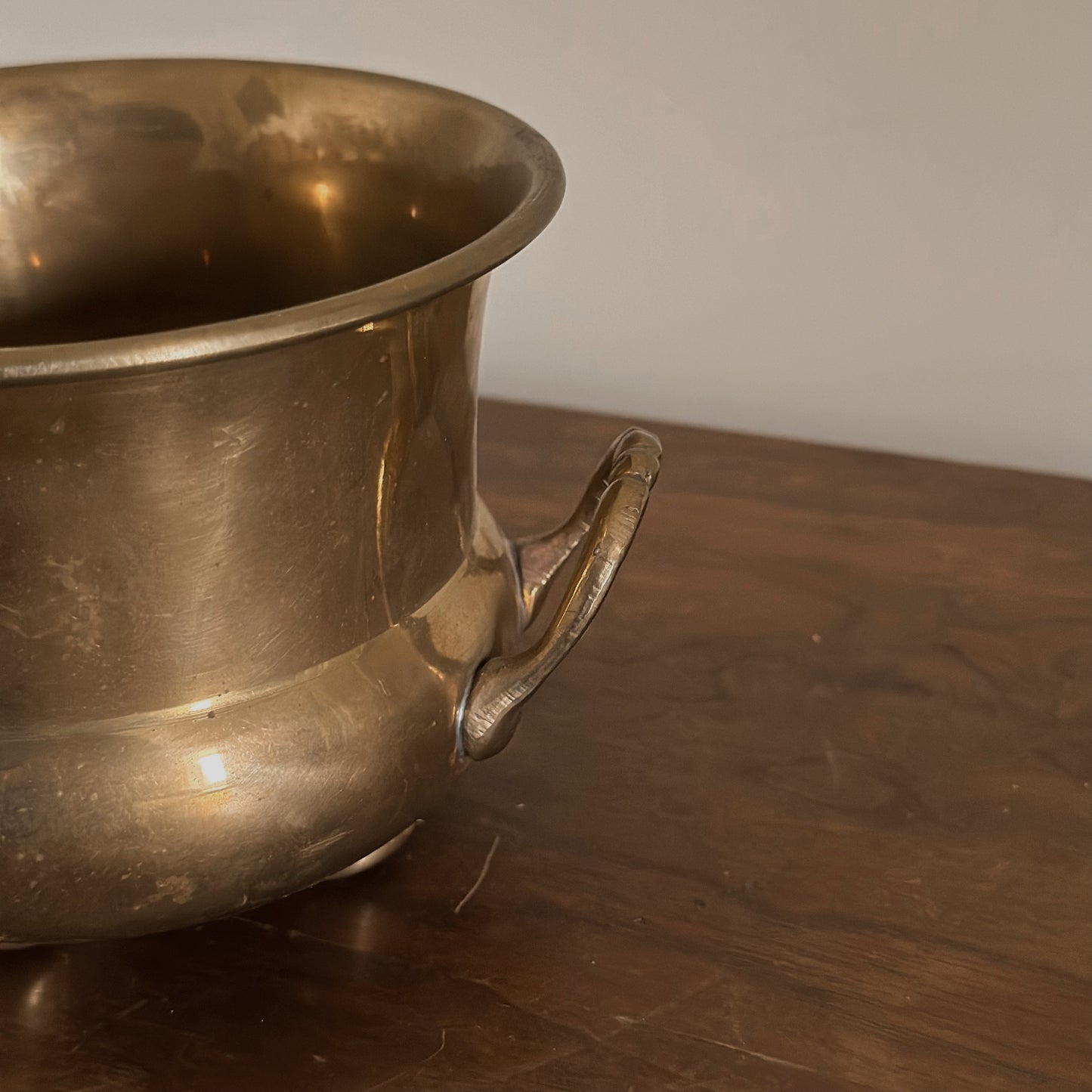 Solid Brass Footed Vessel | Vintage