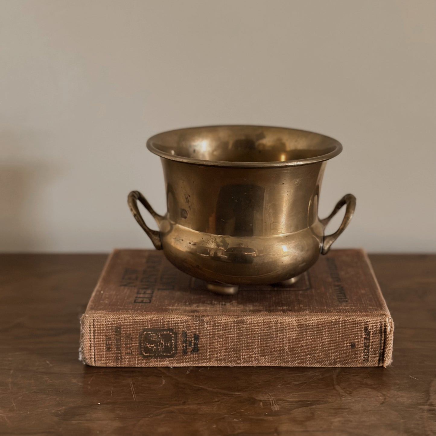 Solid Brass Footed Vessel | Vintage
