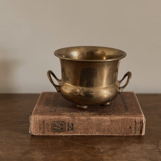 Solid Brass Footed Vessel | Vintage