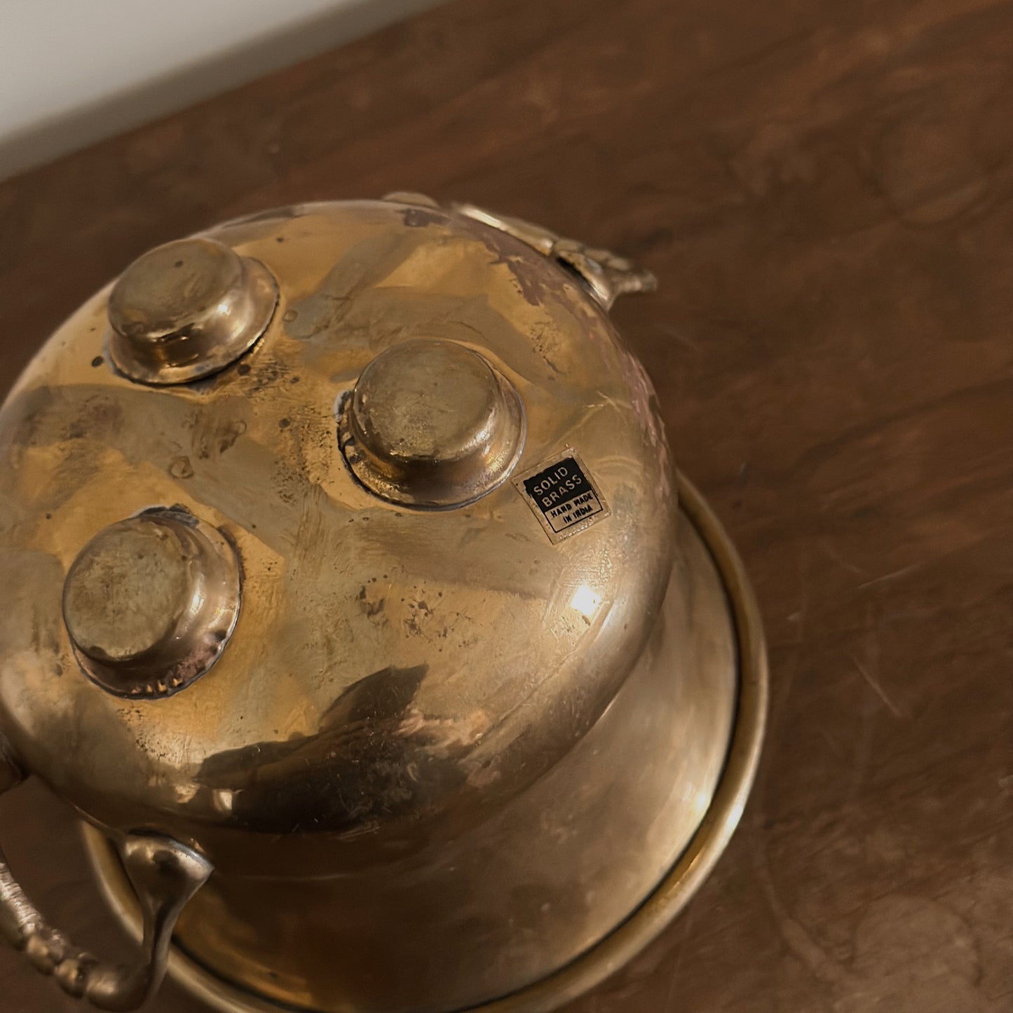 Solid Brass Footed Vessel | Vintage