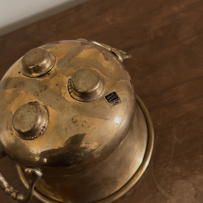 Solid Brass Footed Vessel | Vintage