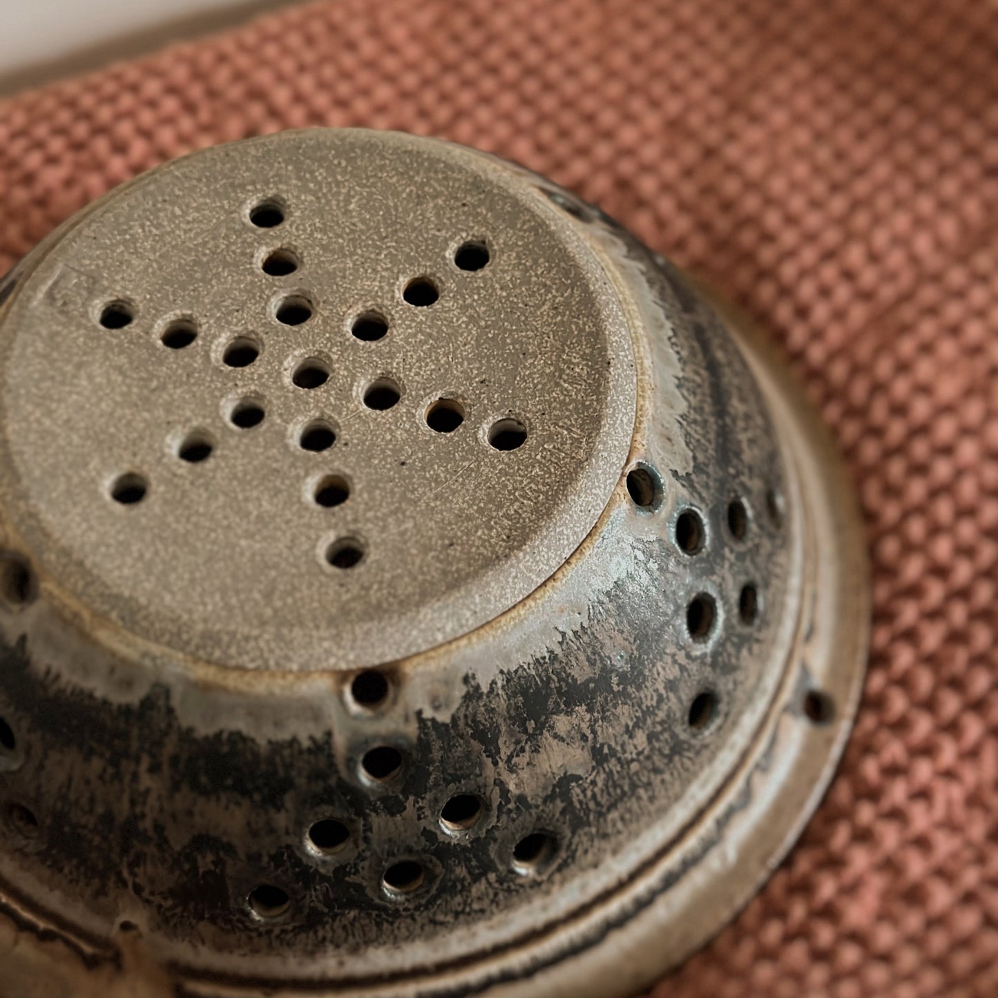 Hand-Thrown Ceramic Berry Colander & Strainer Bowl
