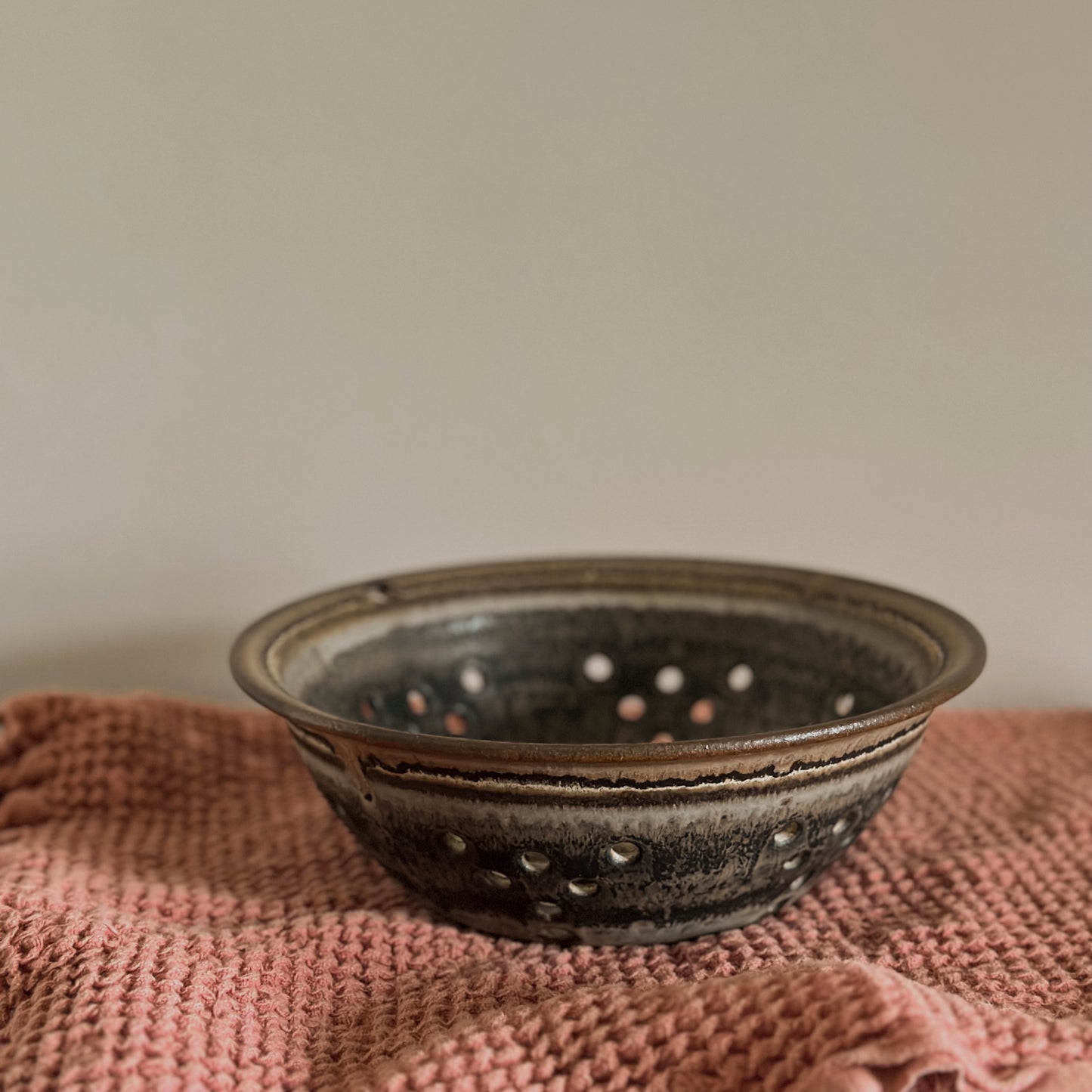 Hand-Thrown Ceramic Berry Colander & Strainer Bowl