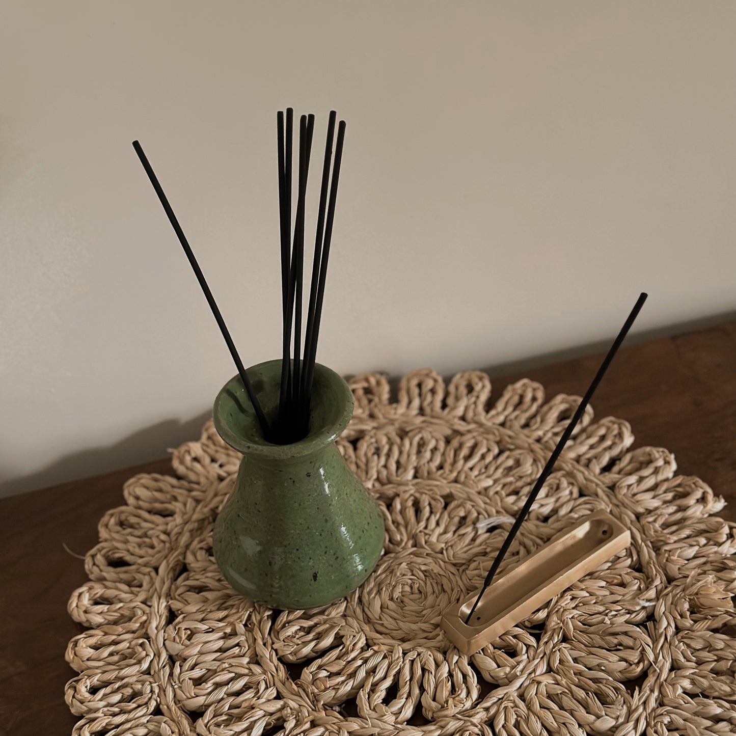 Speckled Teal Green Studio Pottery Vase | Handmade