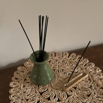 Speckled Teal Green Studio Pottery Vase | Handmade