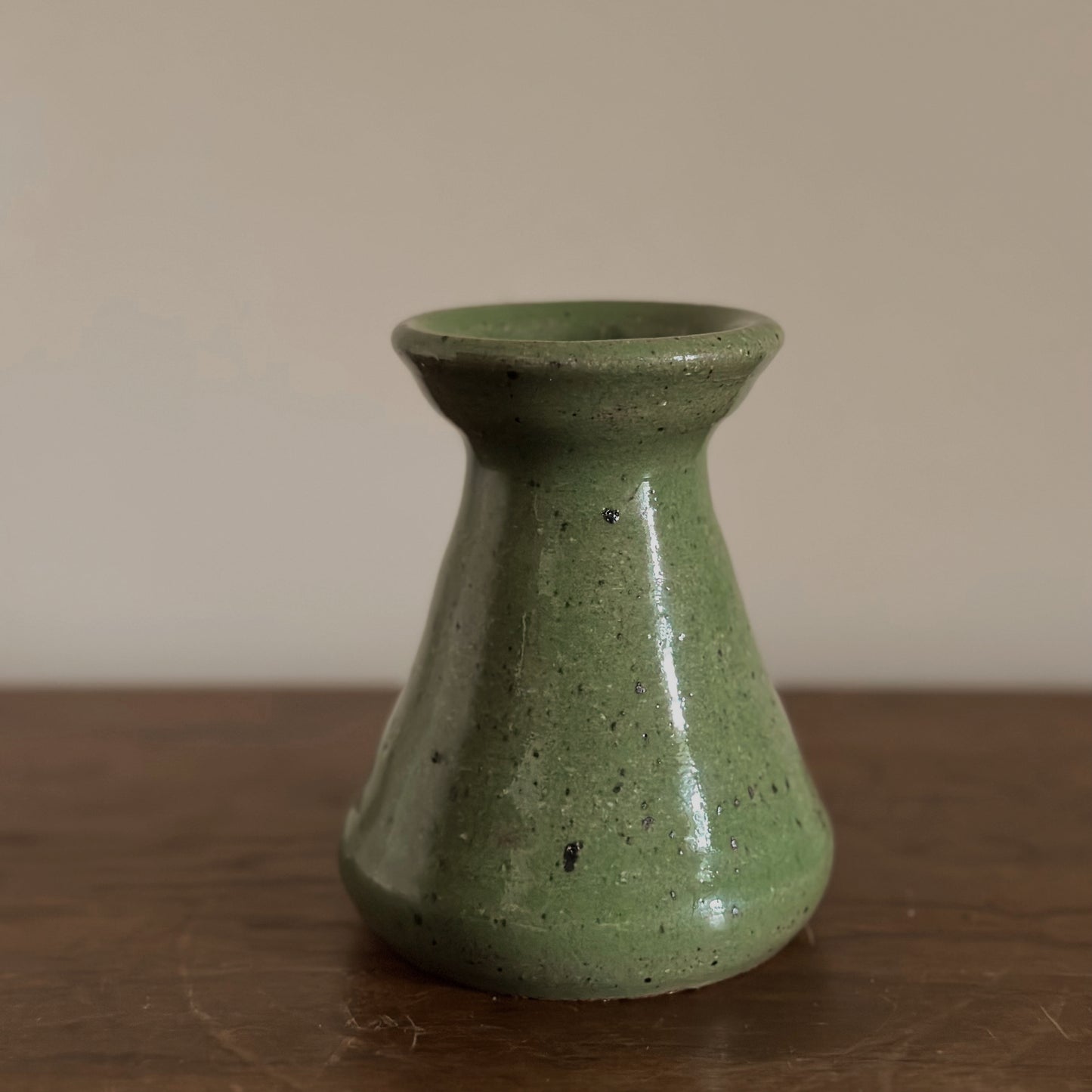 Speckled Teal Green Studio Pottery Vase | Handmade