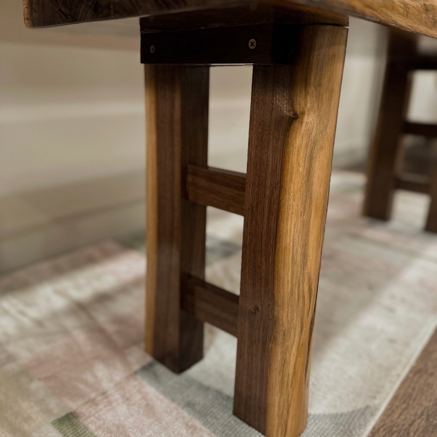Hand Crafted Walnut Bench