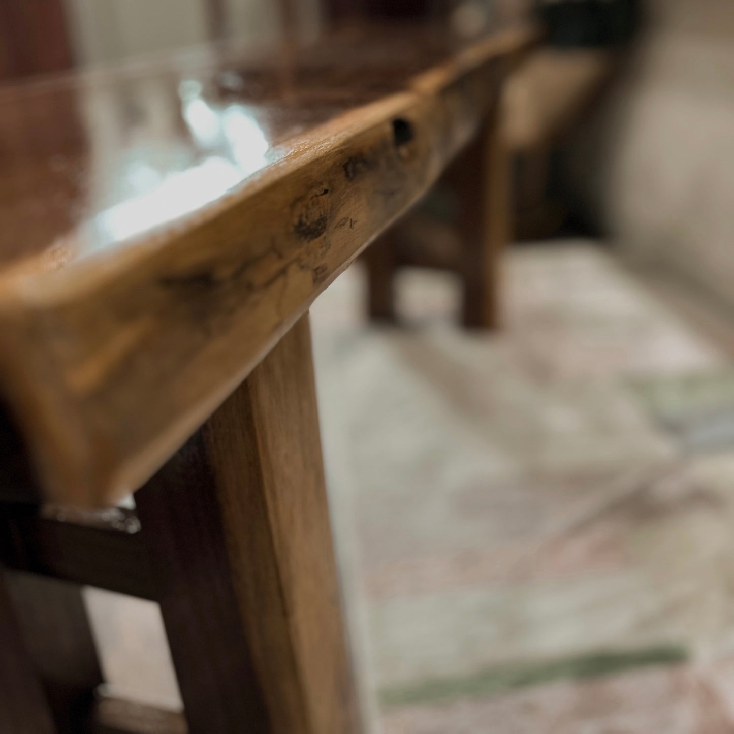 Hand Crafted Walnut Bench