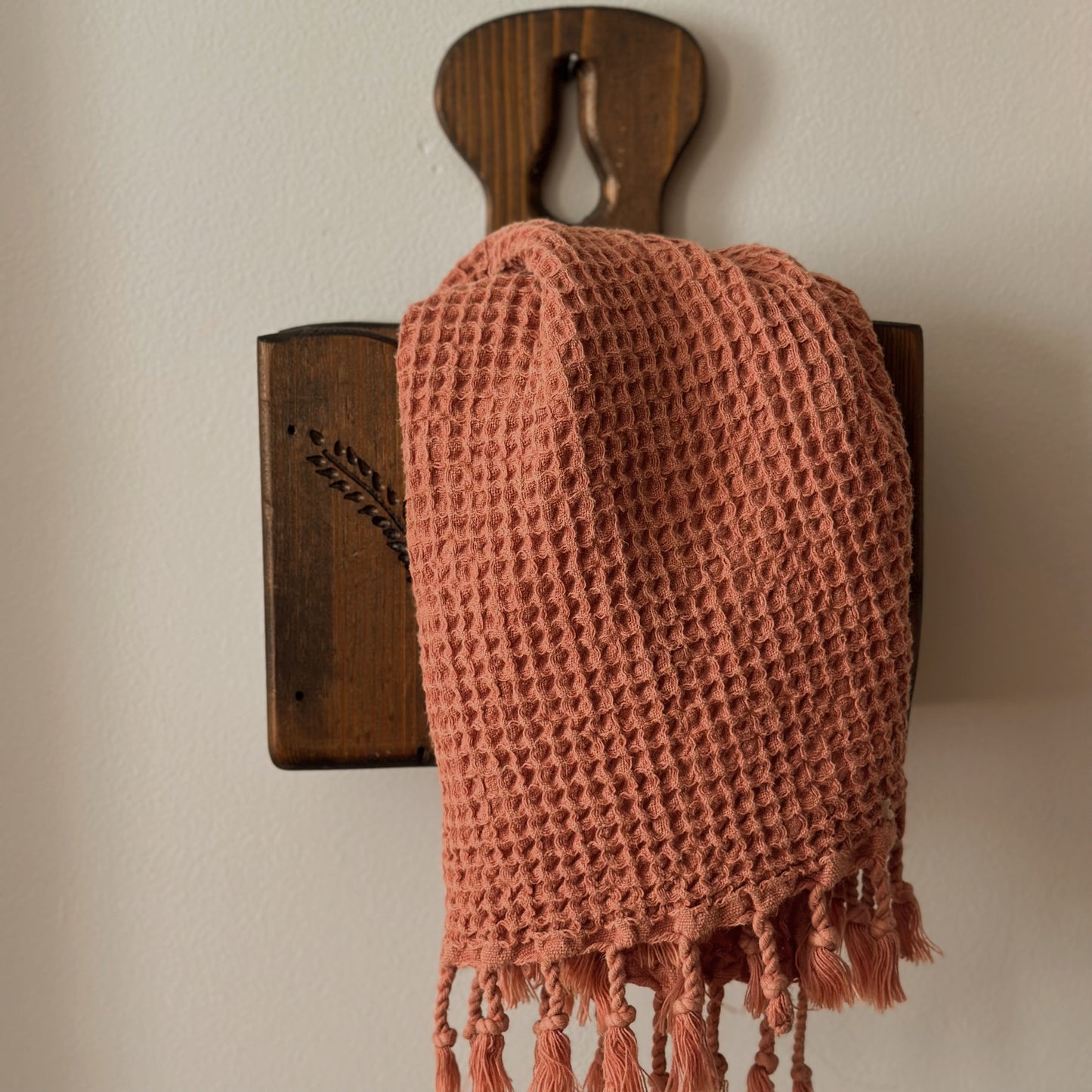 Hand-Carved Wooden Wall Pocket | Vintage