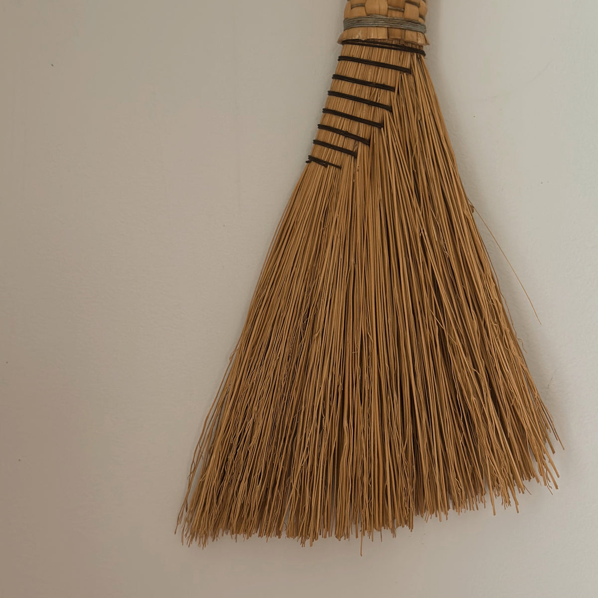 Handmade Natural Straw Hearth Broom | Vintage