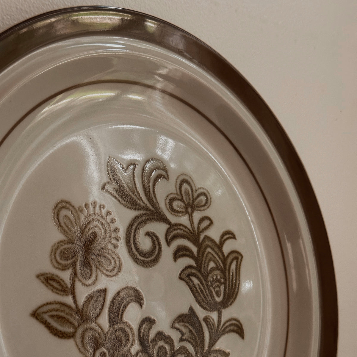 Brown Monterrey Floral Stoneware Plate | Vintage
