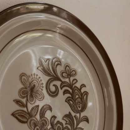 Brown Monterrey Floral Stoneware Plate | Vintage