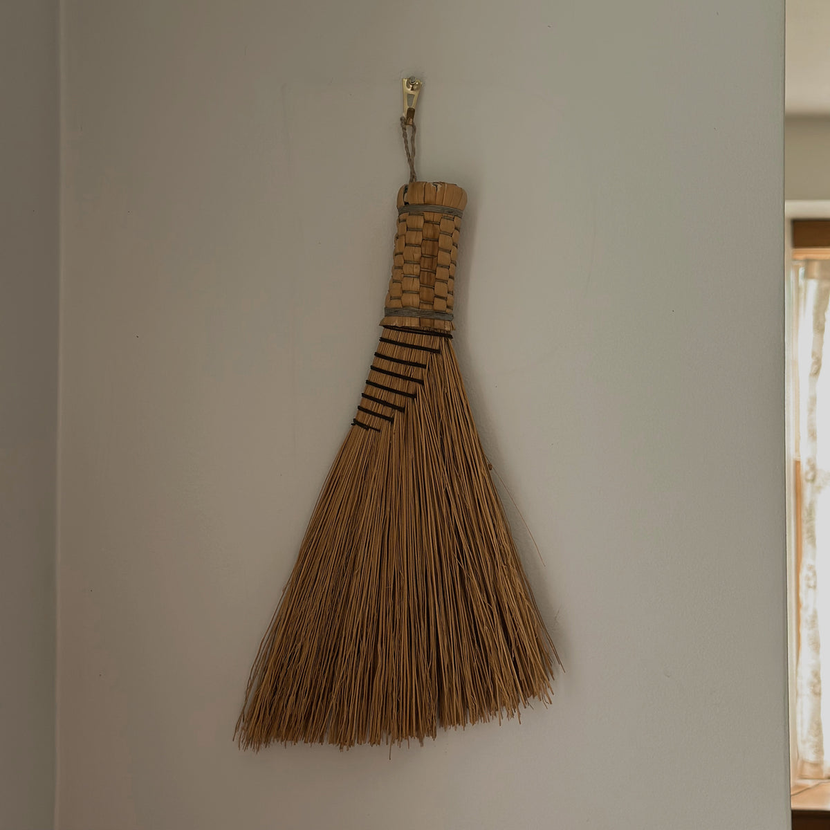 Handmade Natural Straw Hearth Broom | Vintage