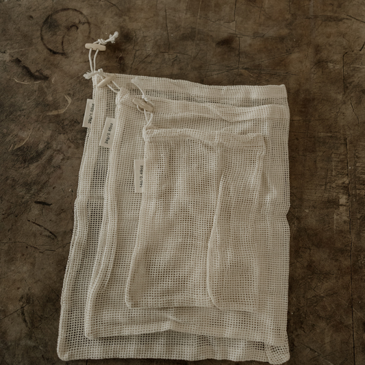 Cotton Mesh Produce Bags- 3 Pack