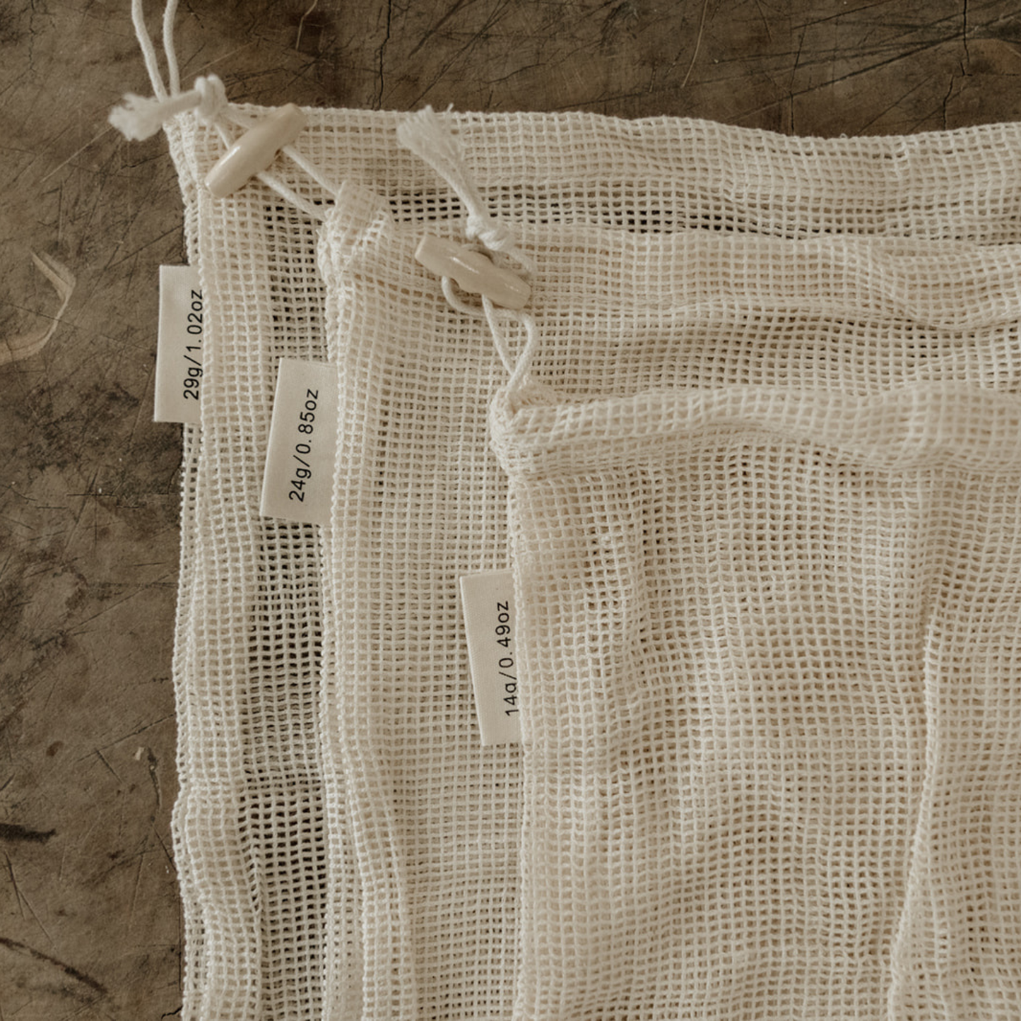 Cotton Mesh Produce Bags- 3 Pack