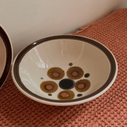 1970s Japanese Stoneware Bullseye Pattern Bowl | Vintage