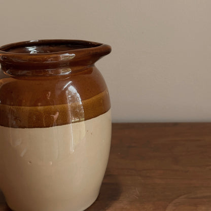 Two-Tone Glazed Stoneware Pitcher | Vintage