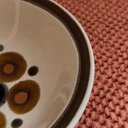 1970s Japanese Stoneware Bullseye Pattern Bowl | Vintage