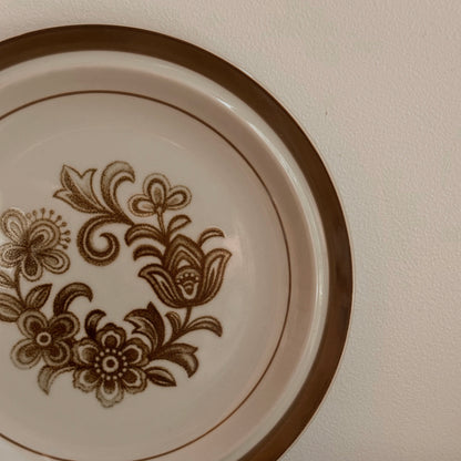 Brown Monterrey Floral Stoneware Plate | Vintage