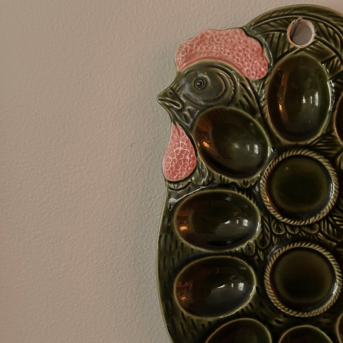 Ceramic Rooster Deviled Egg Platter | Vintage