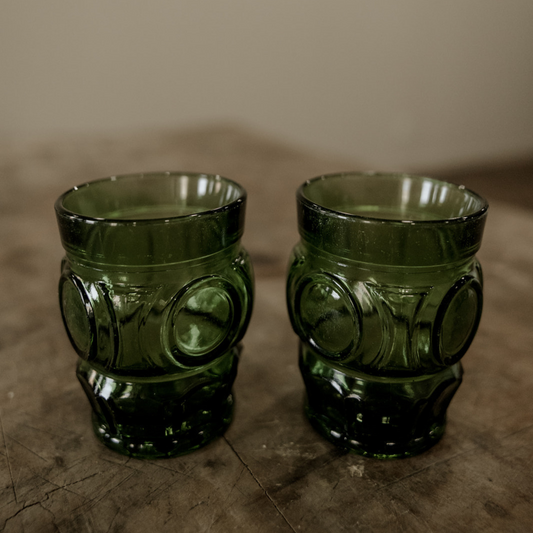 Vintage Emerald Cocktail Glasses