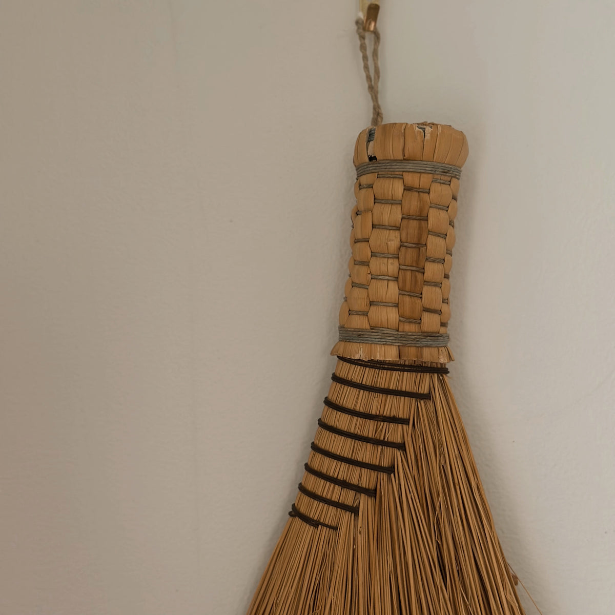 Handmade Natural Straw Hearth Broom | Vintage